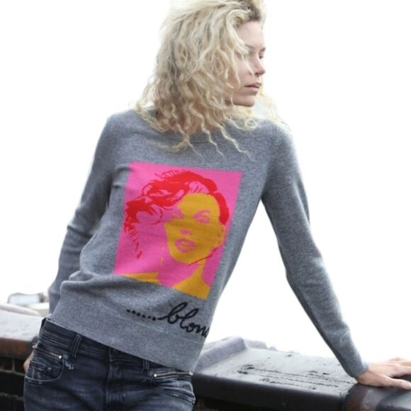 LABEL + THREAD gray cashmere wool blend Monroe crew neck sweater XS - Picture 10 of 10